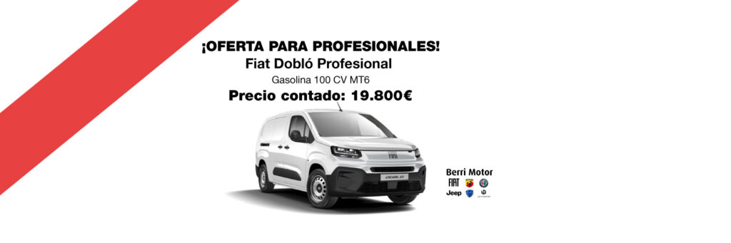 ¡Estrena tu Nueva Fiat Doblò Furgón gasolina en Berri Motor por solo 19.800€!